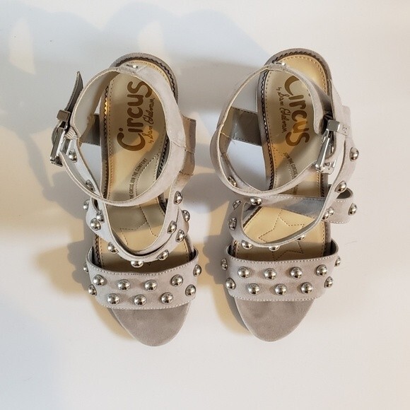 Sam Edelman Circus Ophelia Gray Studded Heels Size 7.5 - Picture 7 of 10